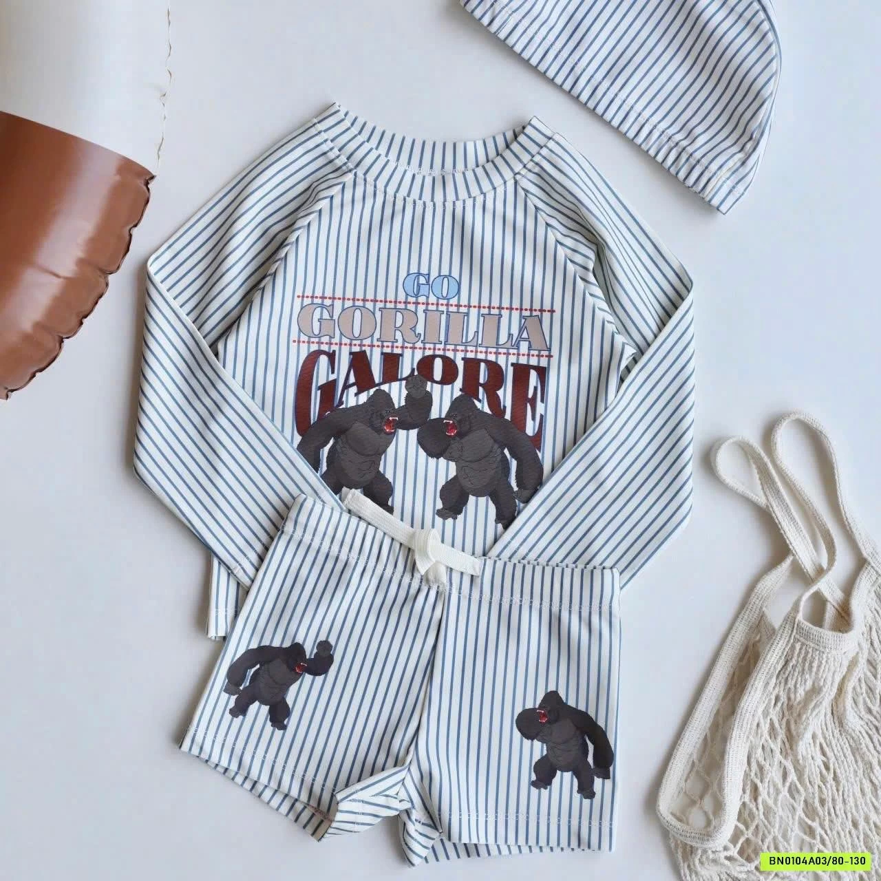 SÉT BƠI BÉ TRAI 3 CHI TIẾT ÁO DÀI TAY