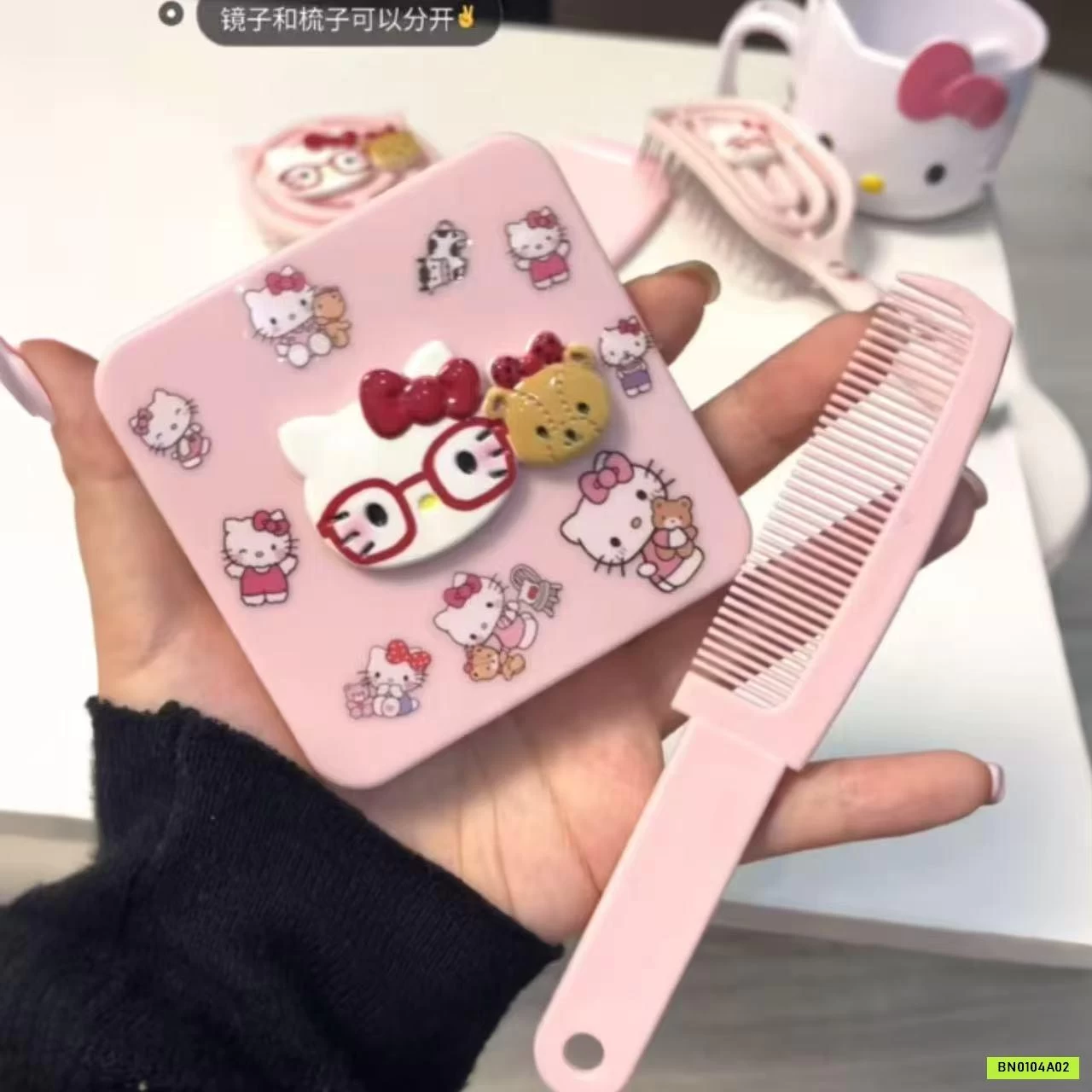 SÉT 4 LƯỢC KITTY HỒNG CHO BÉ