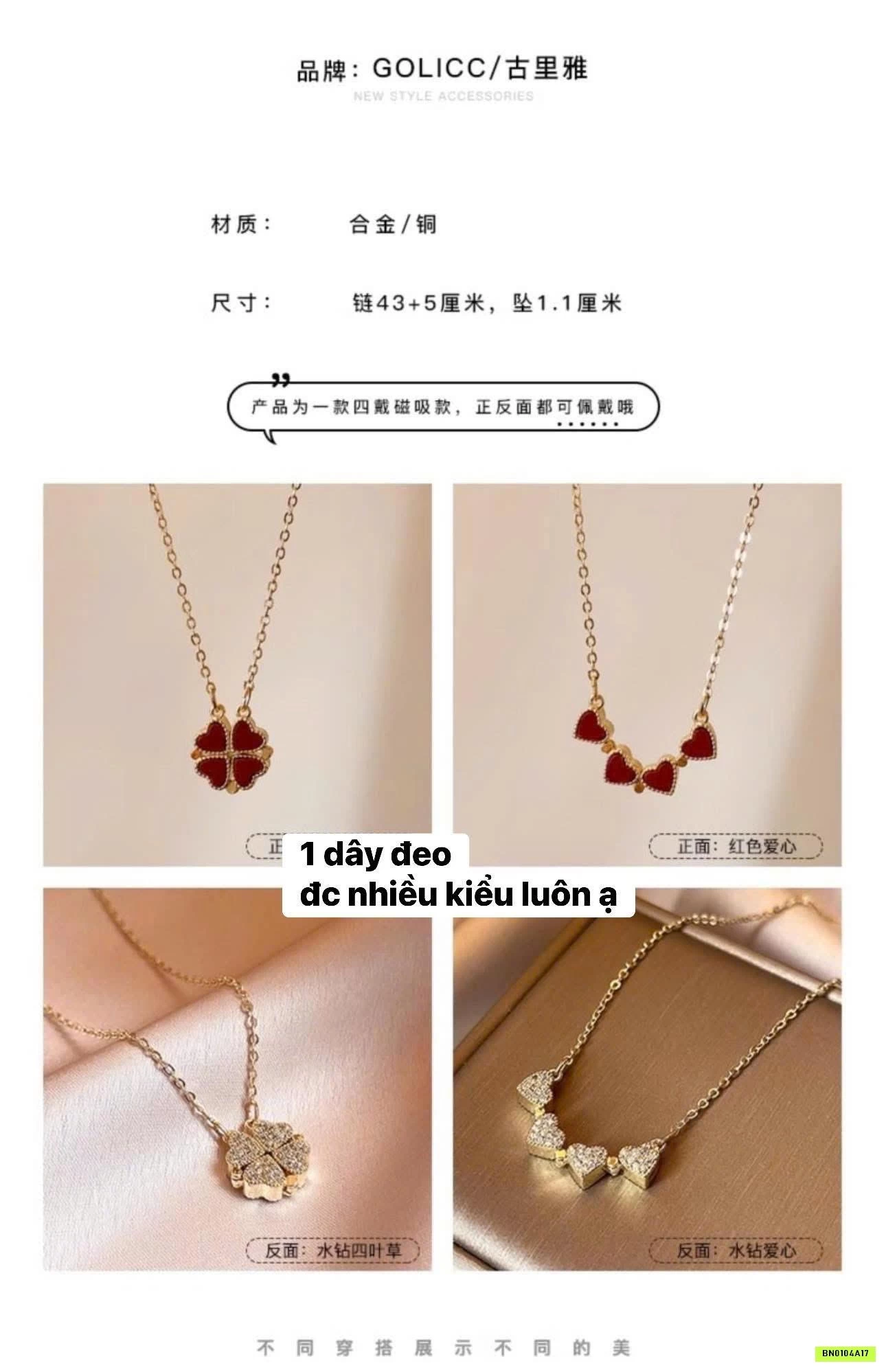 DÂY CHUYỀN CỎ 4 LÁ GOLICC