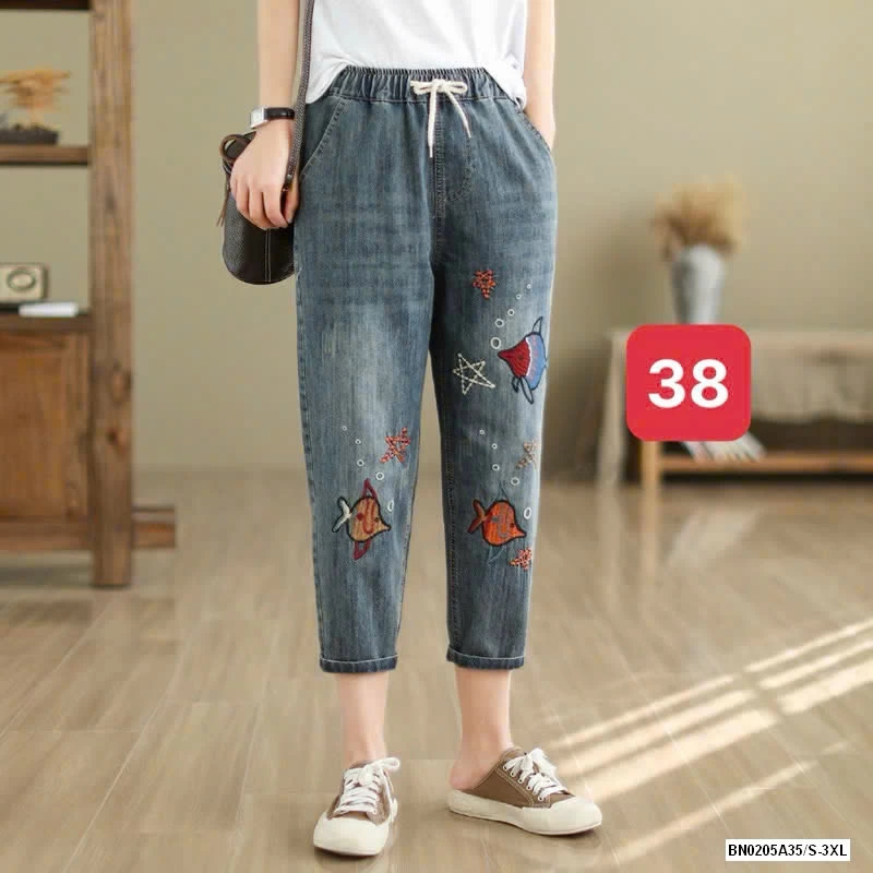 BAGGY JEASN THÊU XUẤT NHẬT