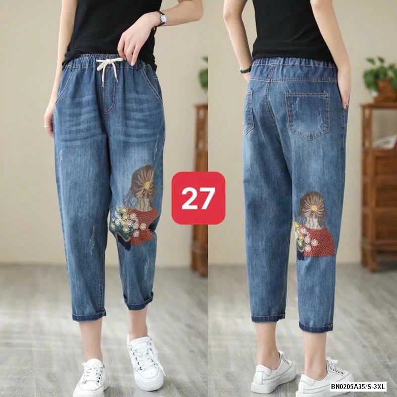 BAGGY JEASN THÊU XUẤT NHẬT