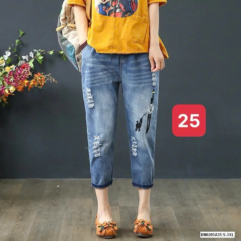 BAGGY JEASN THÊU XUẤT NHẬT