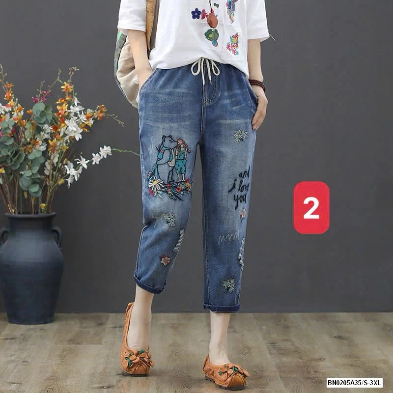 BAGGY JEASN THÊU XUẤT NHẬT