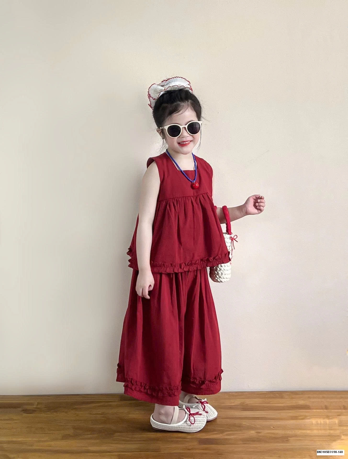 SÉT BABYDOLL ĐỎ BÉ GÁI