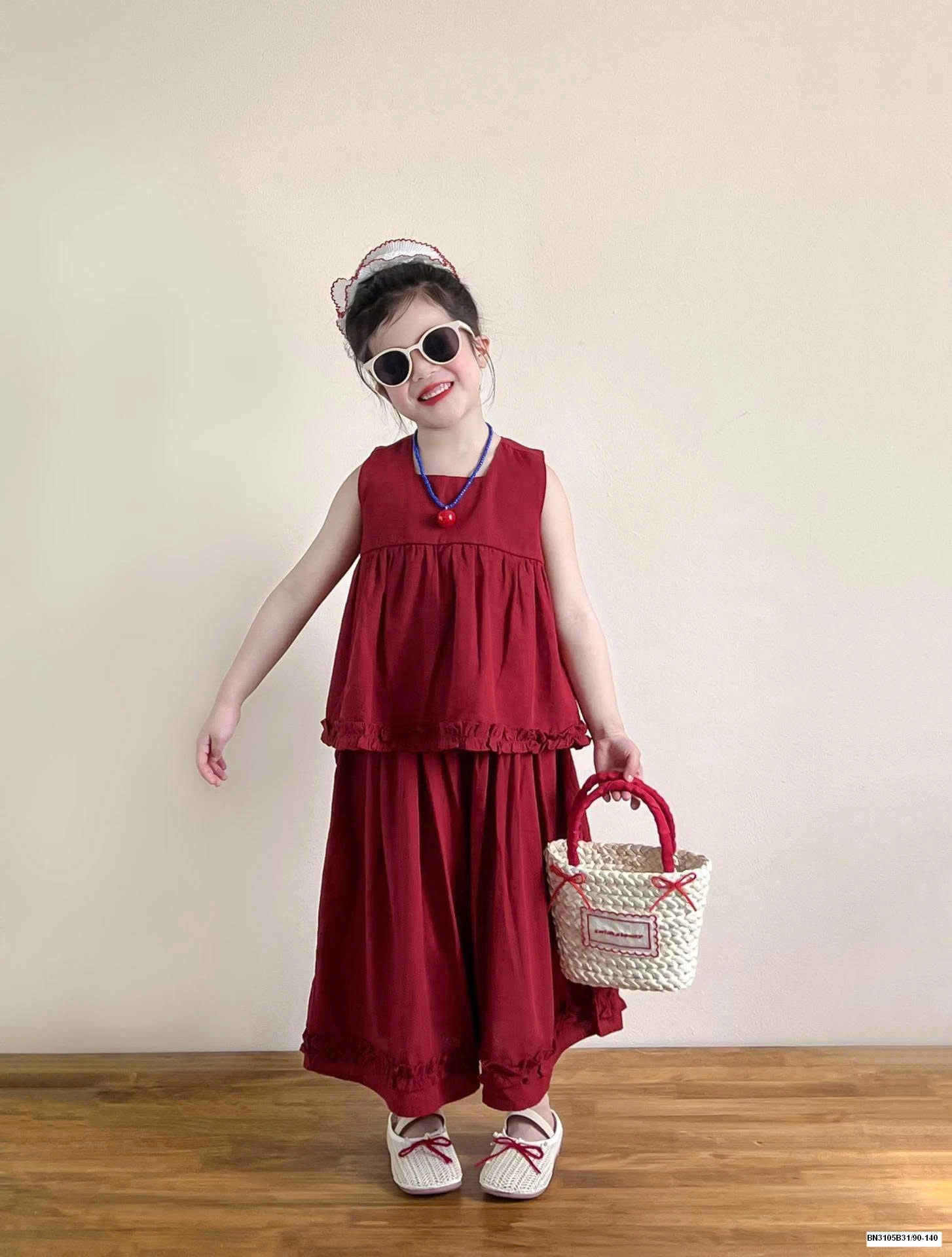 SÉT BABYDOLL ĐỎ BÉ GÁI