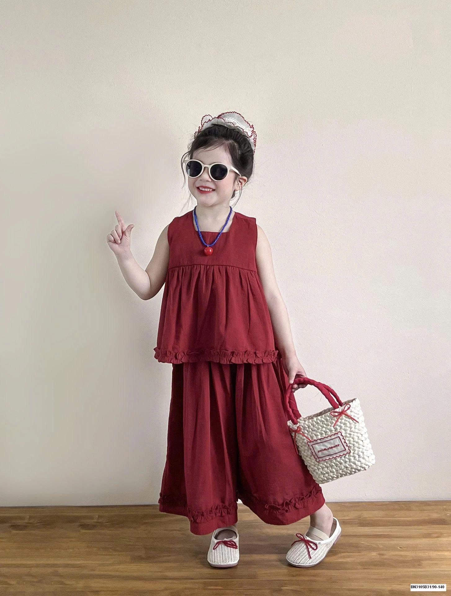 SÉT BABYDOLL ĐỎ BÉ GÁI