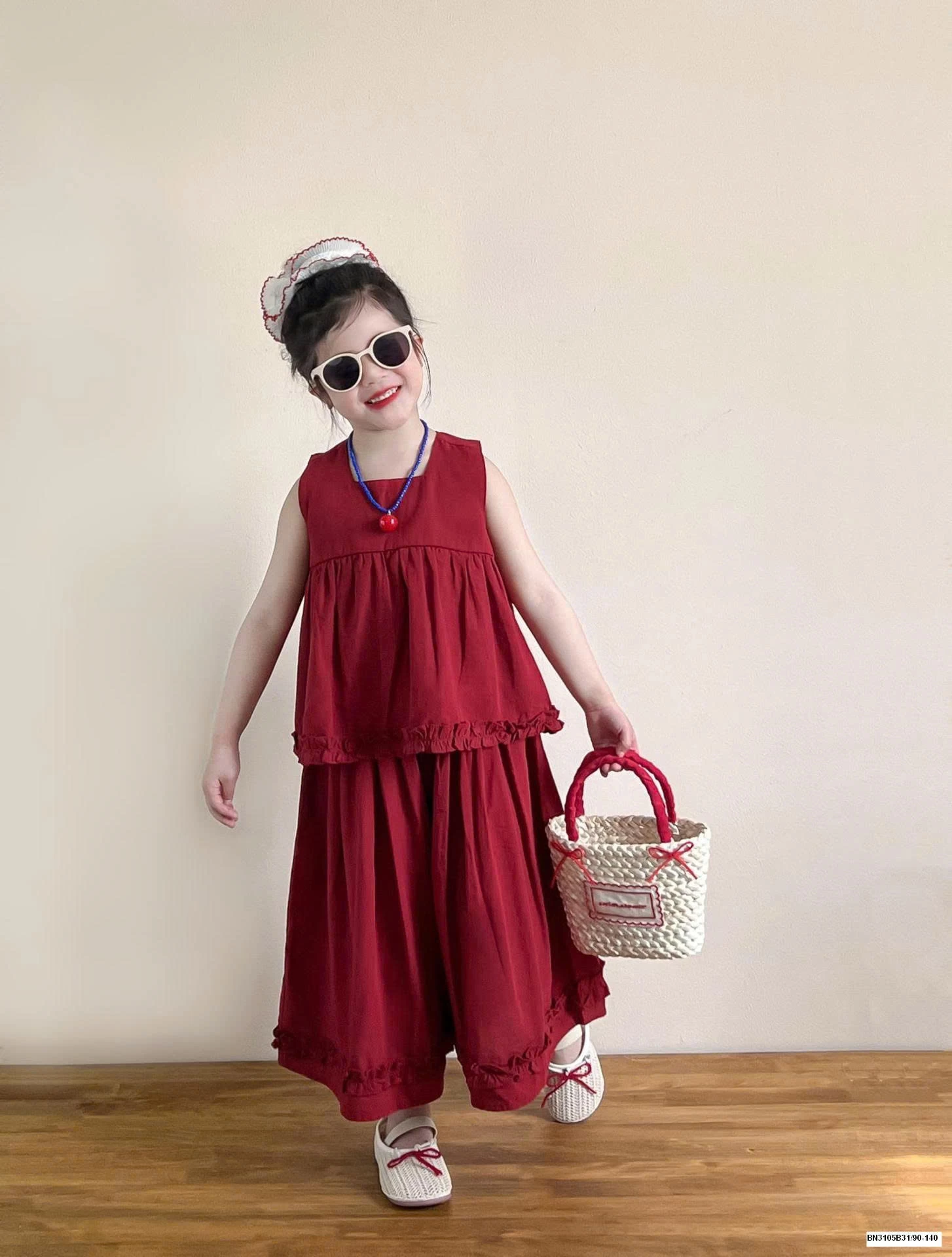 SÉT BABYDOLL ĐỎ BÉ GÁI