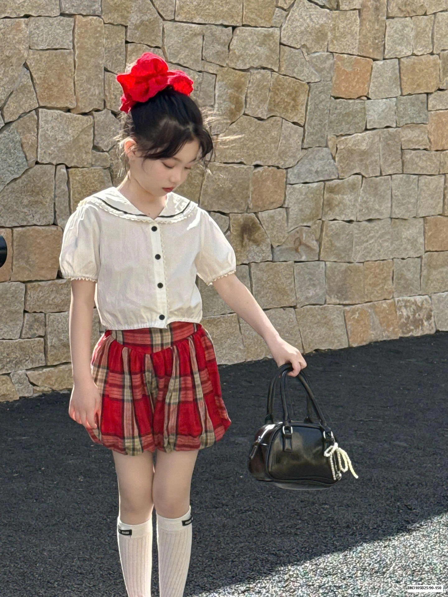 SET SƠ MI DÁNG NẮNG MIX QUẦN VÁY CARO ĐỎ