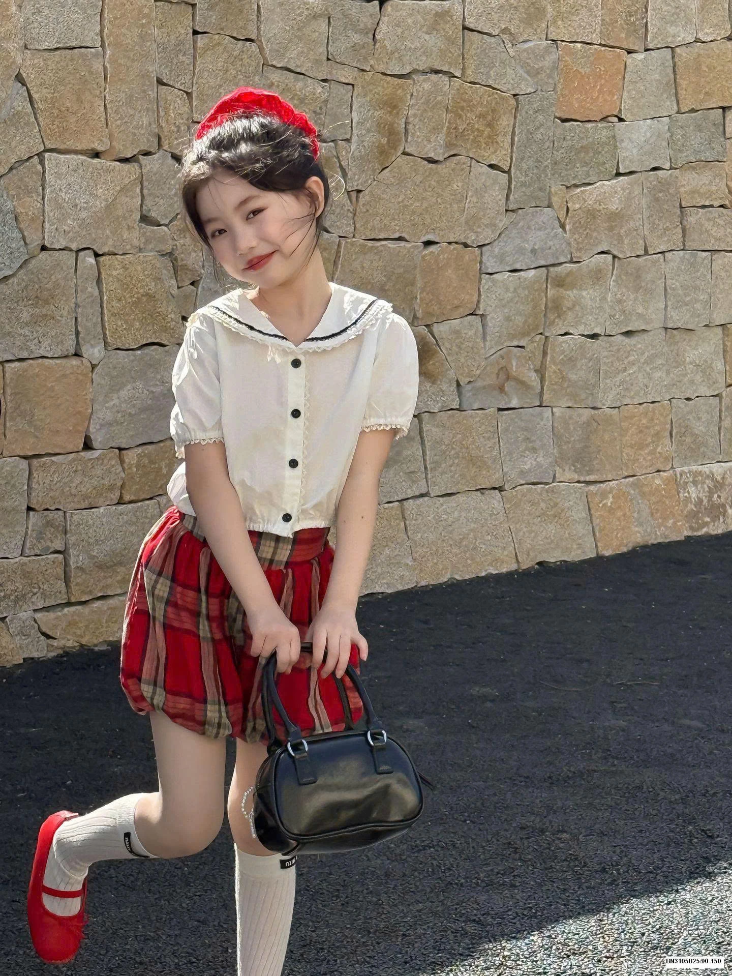 SET SƠ MI DÁNG NẮNG MIX QUẦN VÁY CARO ĐỎ