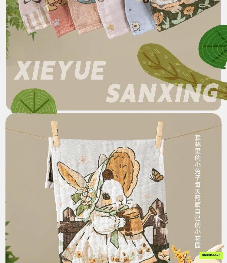 SÉT 6 KHĂN XÔ 7A KHÁNG KHUẨN CHO BÉ