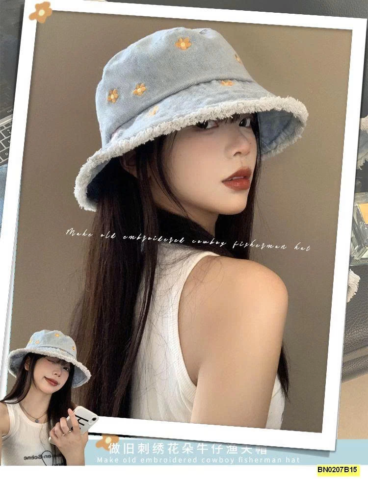 MŨ BUCKET DENIM CHO NỮ