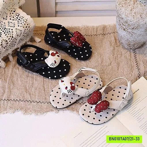 SANDAL XỎ NGÓN CHẤM BI KITTY