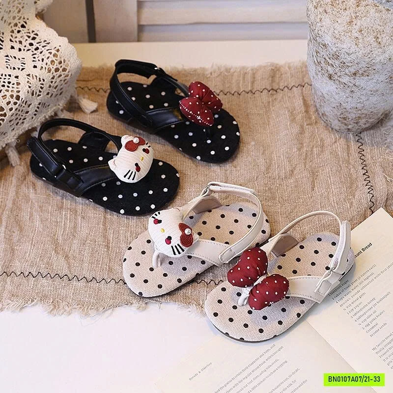 SANDAL XỎ NGÓN CHẤM BI KITTY