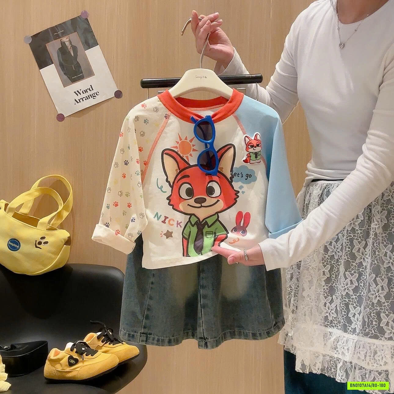 ÁO THUN PHỐI MÀU TAY ZOOTOPIA