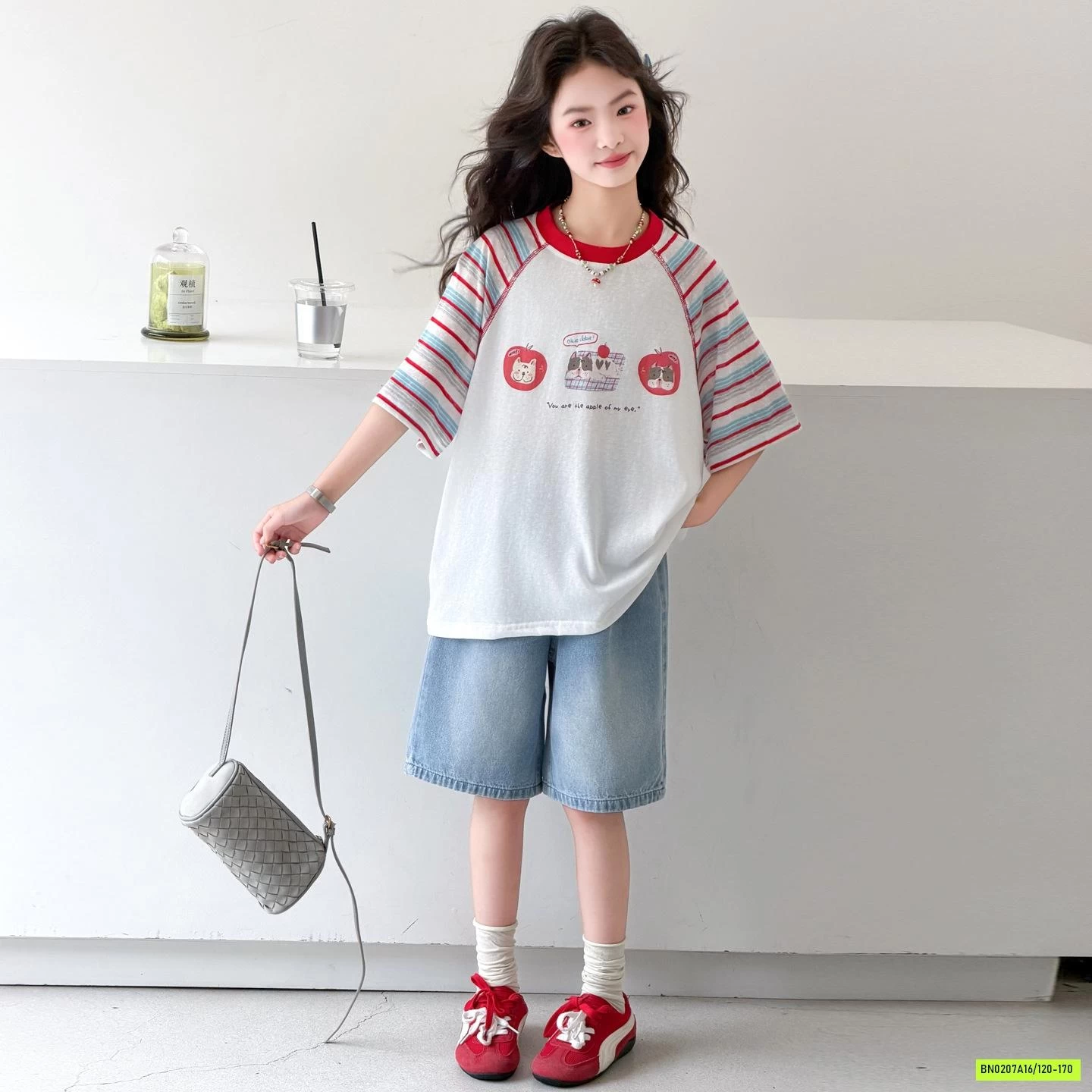 SÉT ÁO APPLE MIX JEANS LỬNG