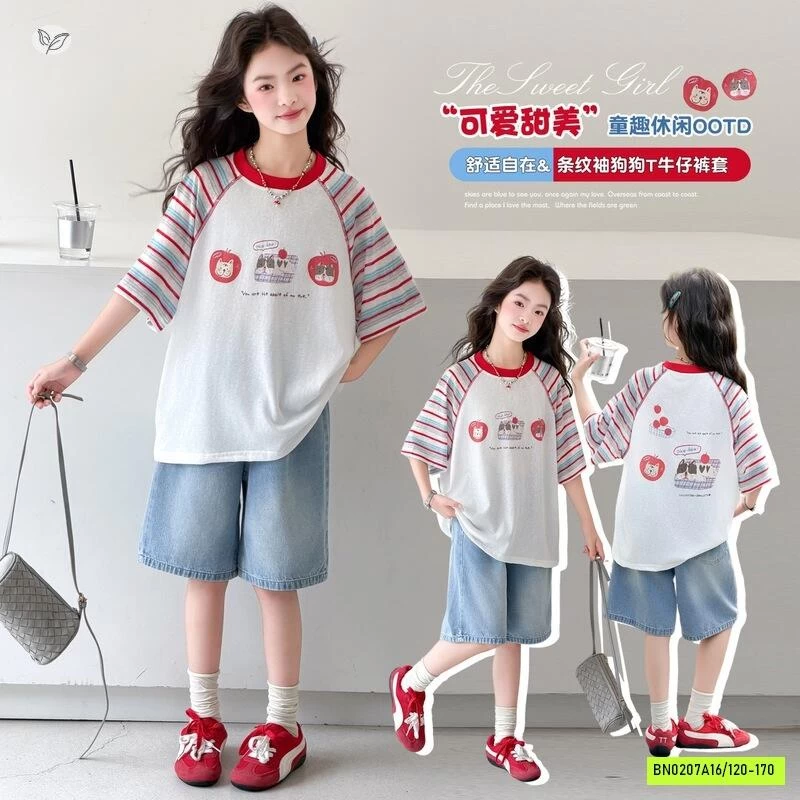 SÉT ÁO APPLE MIX JEANS LỬNG