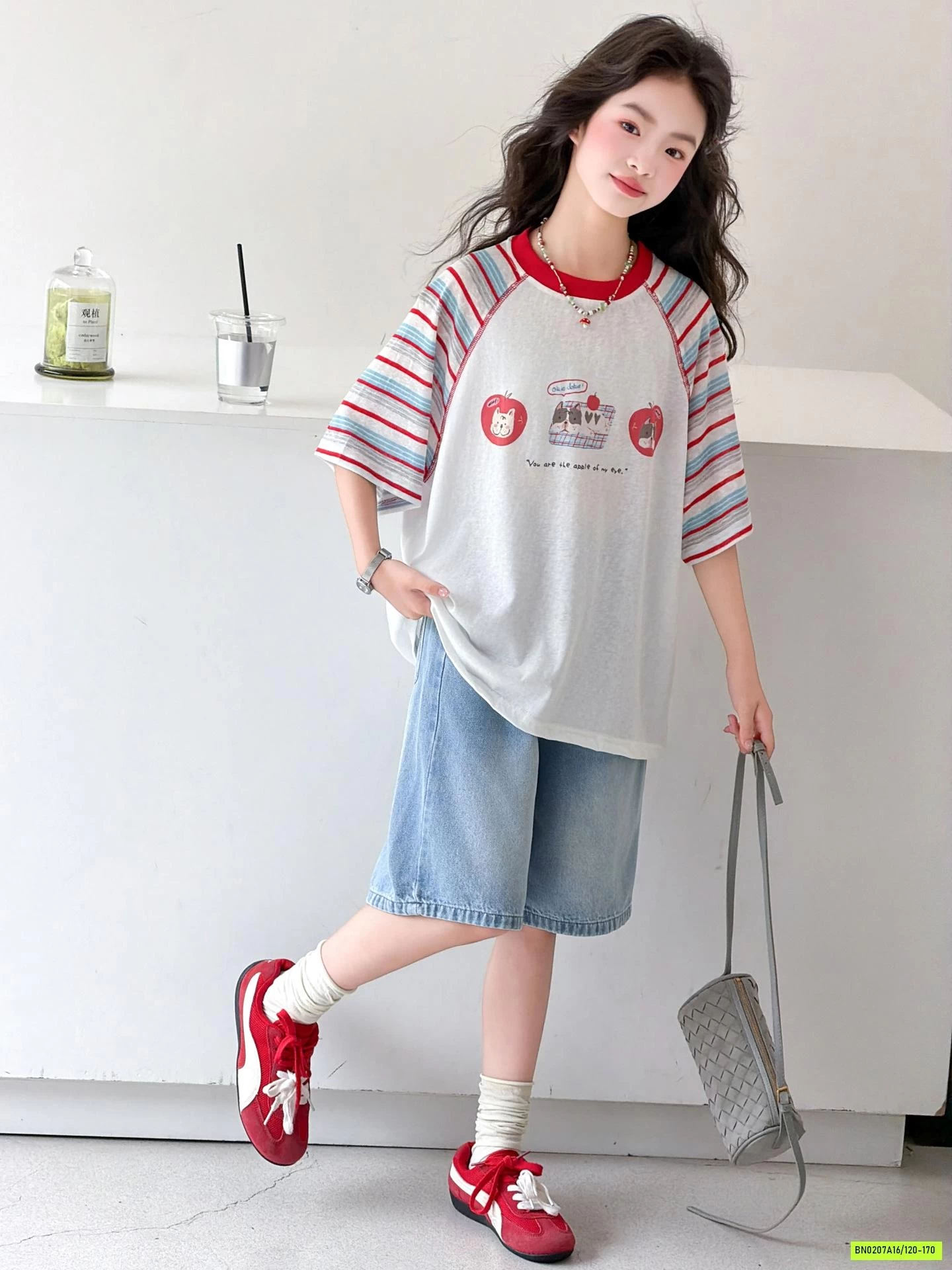 SÉT ÁO APPLE MIX JEANS LỬNG
