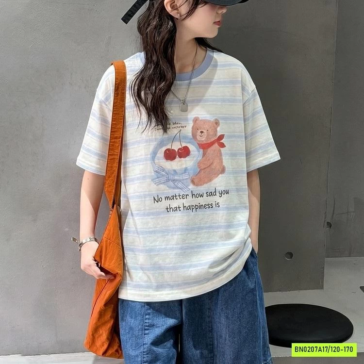 ÁO GẤU KẺ MIX SHORT DENIM SZ ĐẠI