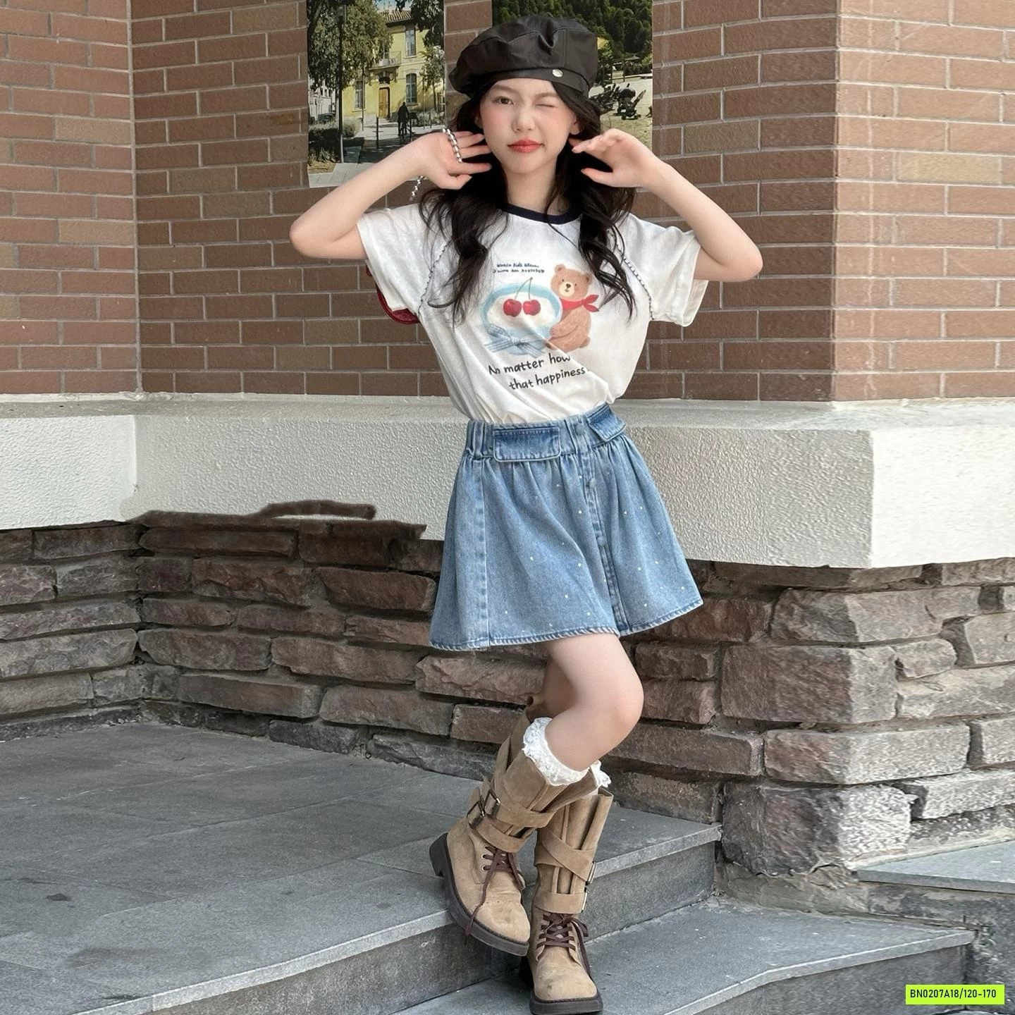 SÉT ÁO GẤU MIX CV JEANS XÒE