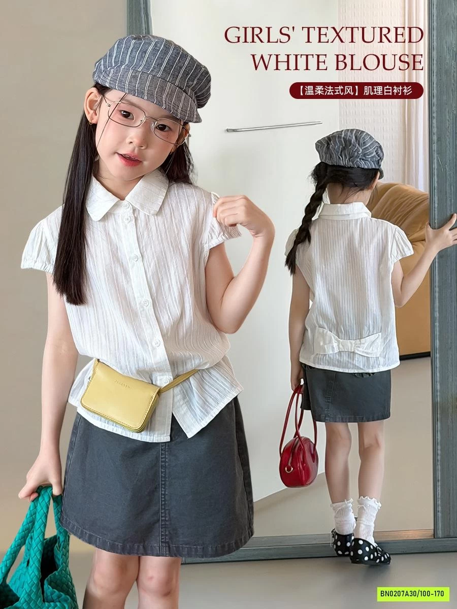 SƠ MI ĐŨI TAY HẾN CỔ BẺ 26C206 AMBB