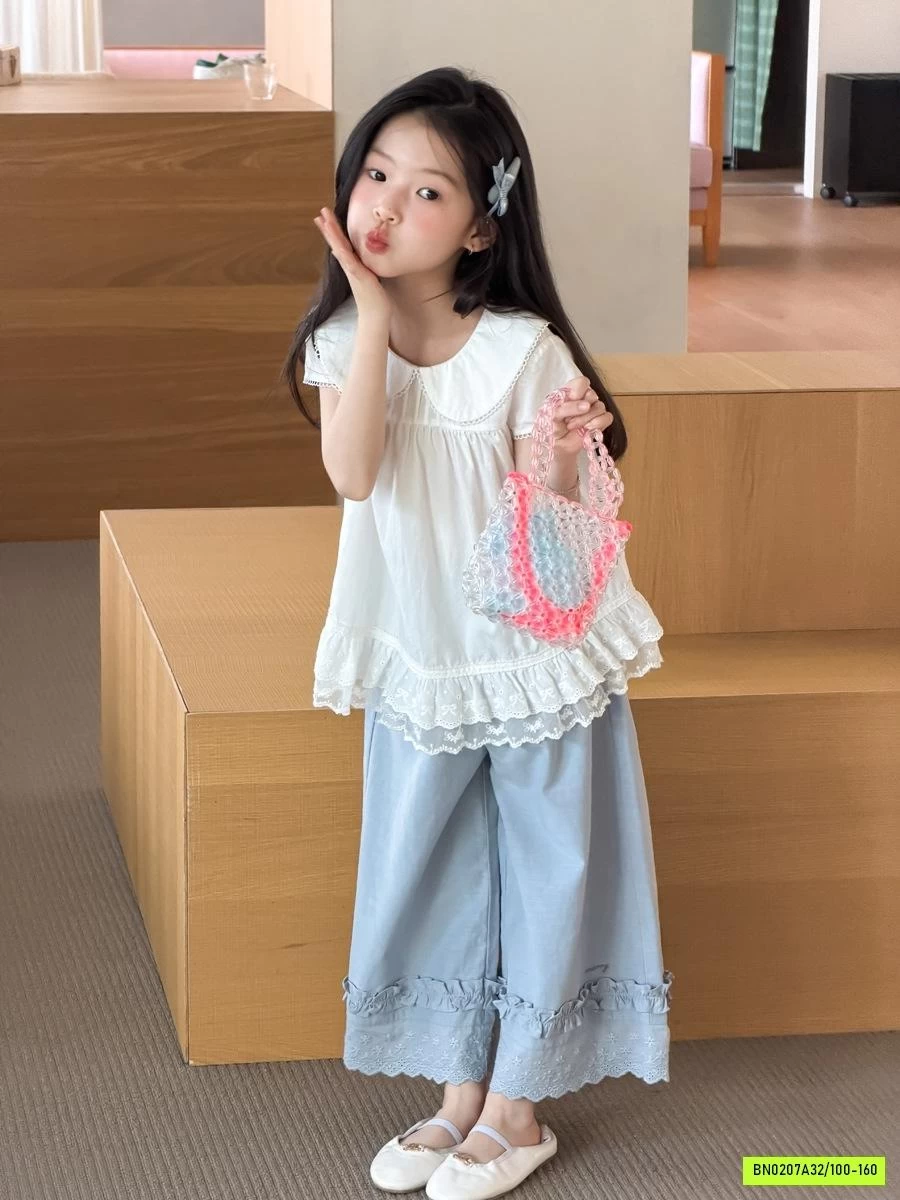 SƠ MI BABYDOLL CỔ SEN 26C169 AMBB