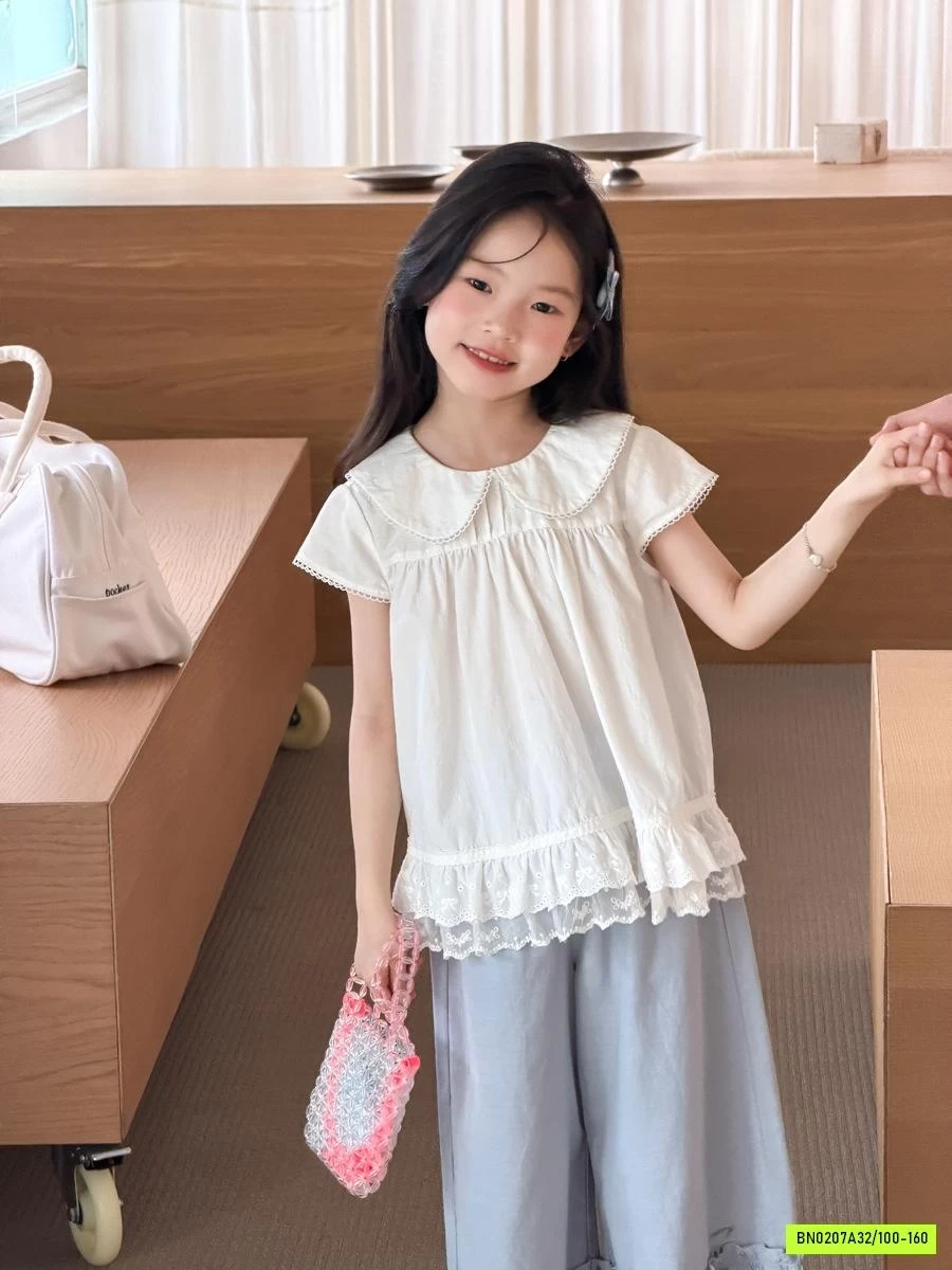 SƠ MI BABYDOLL CỔ SEN 26C169 AMBB