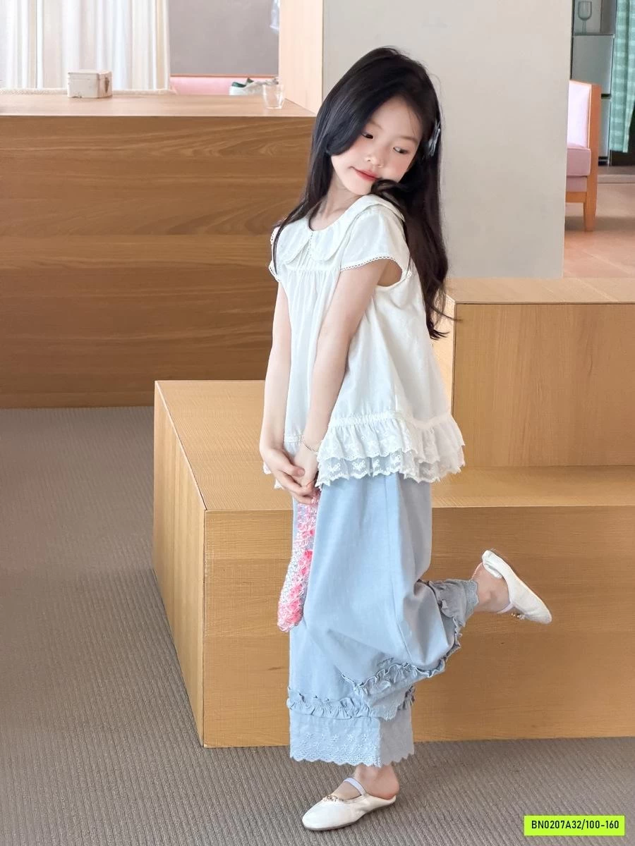 SƠ MI BABYDOLL CỔ SEN 26C169 AMBB