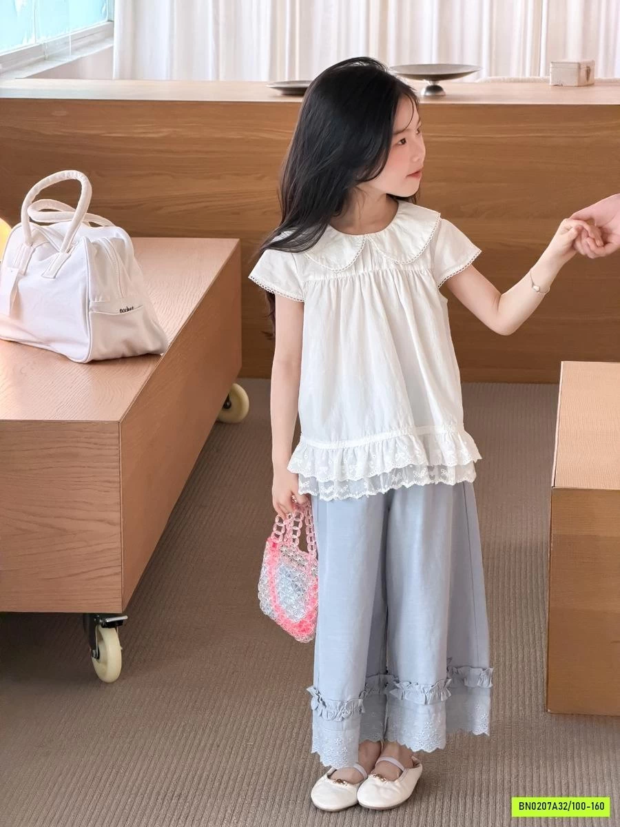 SƠ MI BABYDOLL CỔ SEN 26C169 AMBB