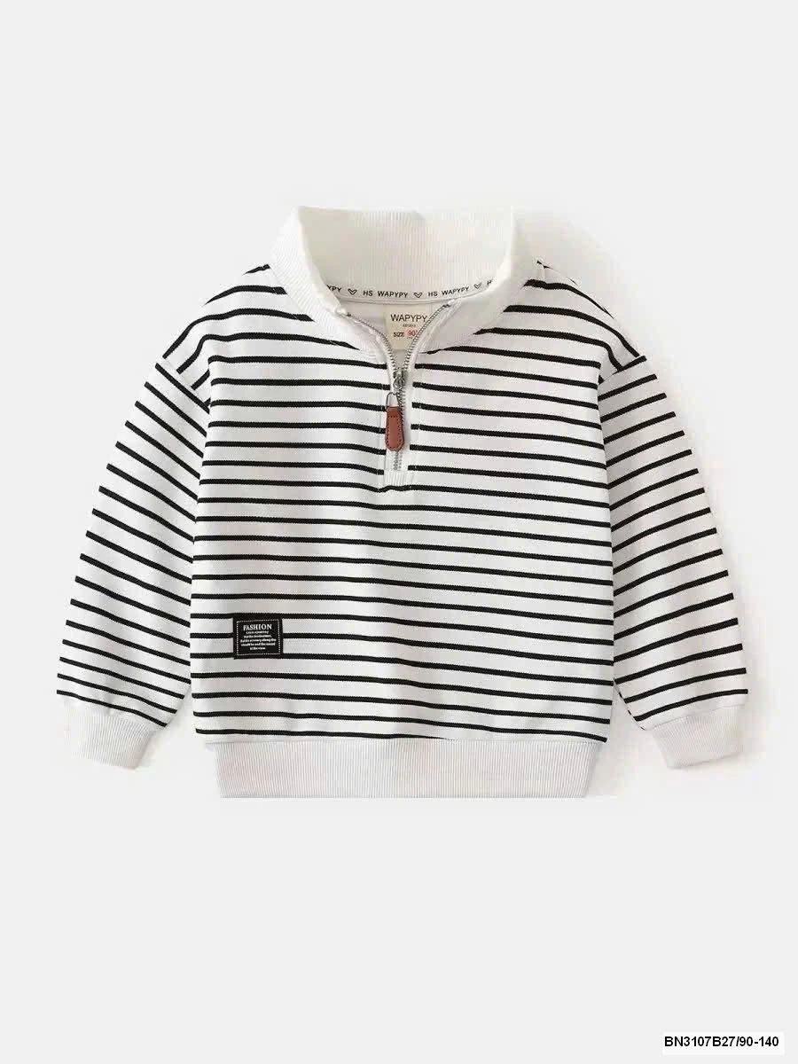 ÁO NỈ POLO KẺ NGANG WAPPY