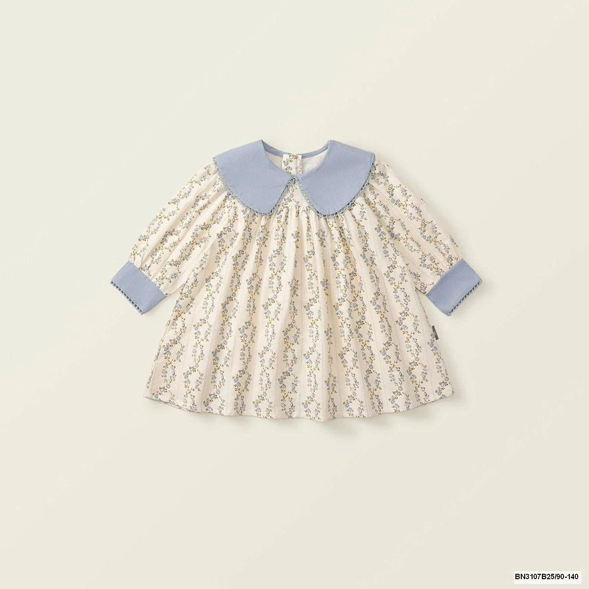 ĐẦM HOA PHỐI MÀU CỔ SEN