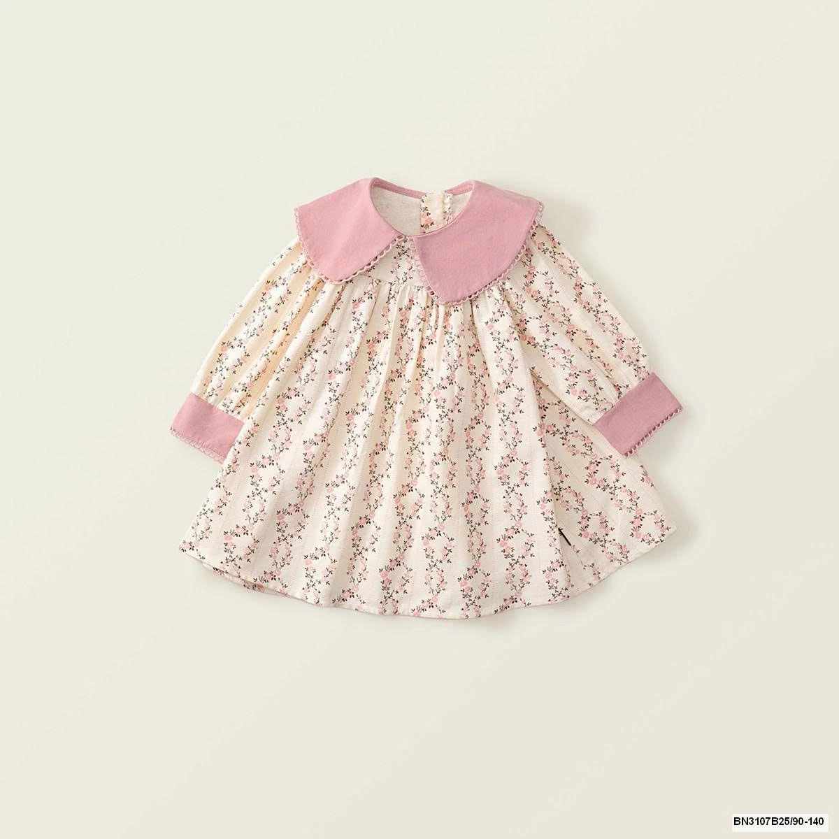 ĐẦM HOA PHỐI MÀU CỔ SEN