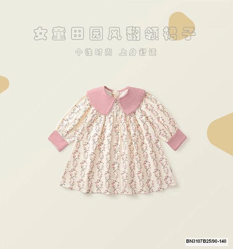 ĐẦM HOA PHỐI MÀU CỔ SEN