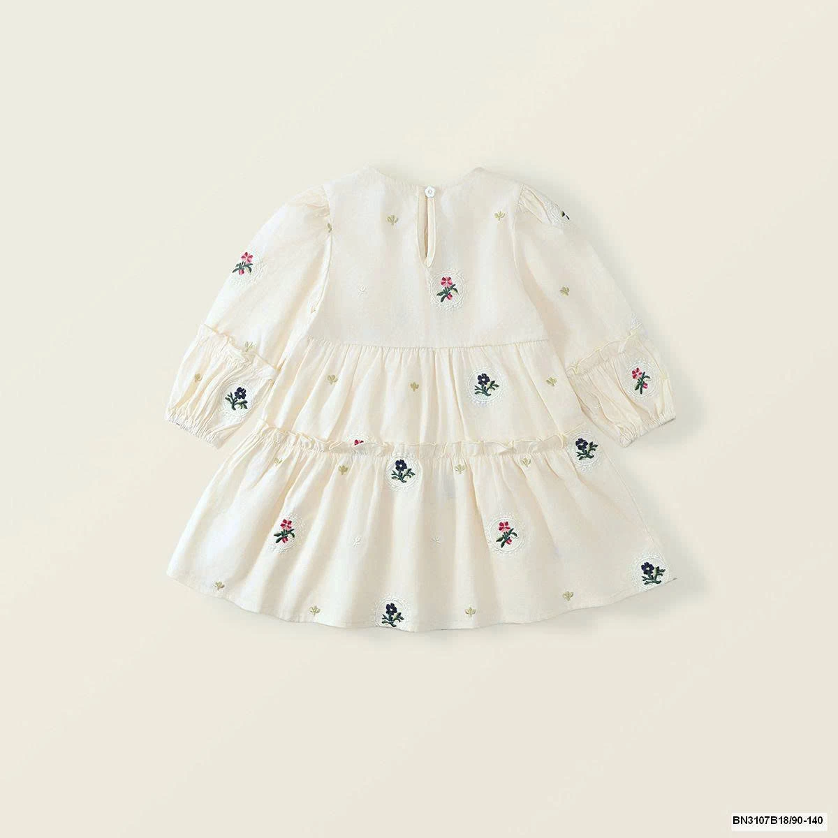 ĐẦM TAY BỒNG THÊU HOA