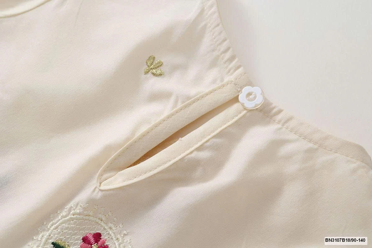 ĐẦM TAY BỒNG THÊU HOA