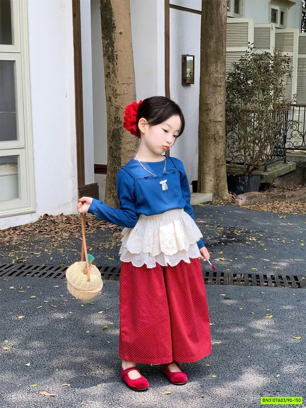 SÉT ÁO XANH MIX QUẦN BI ĐỎ