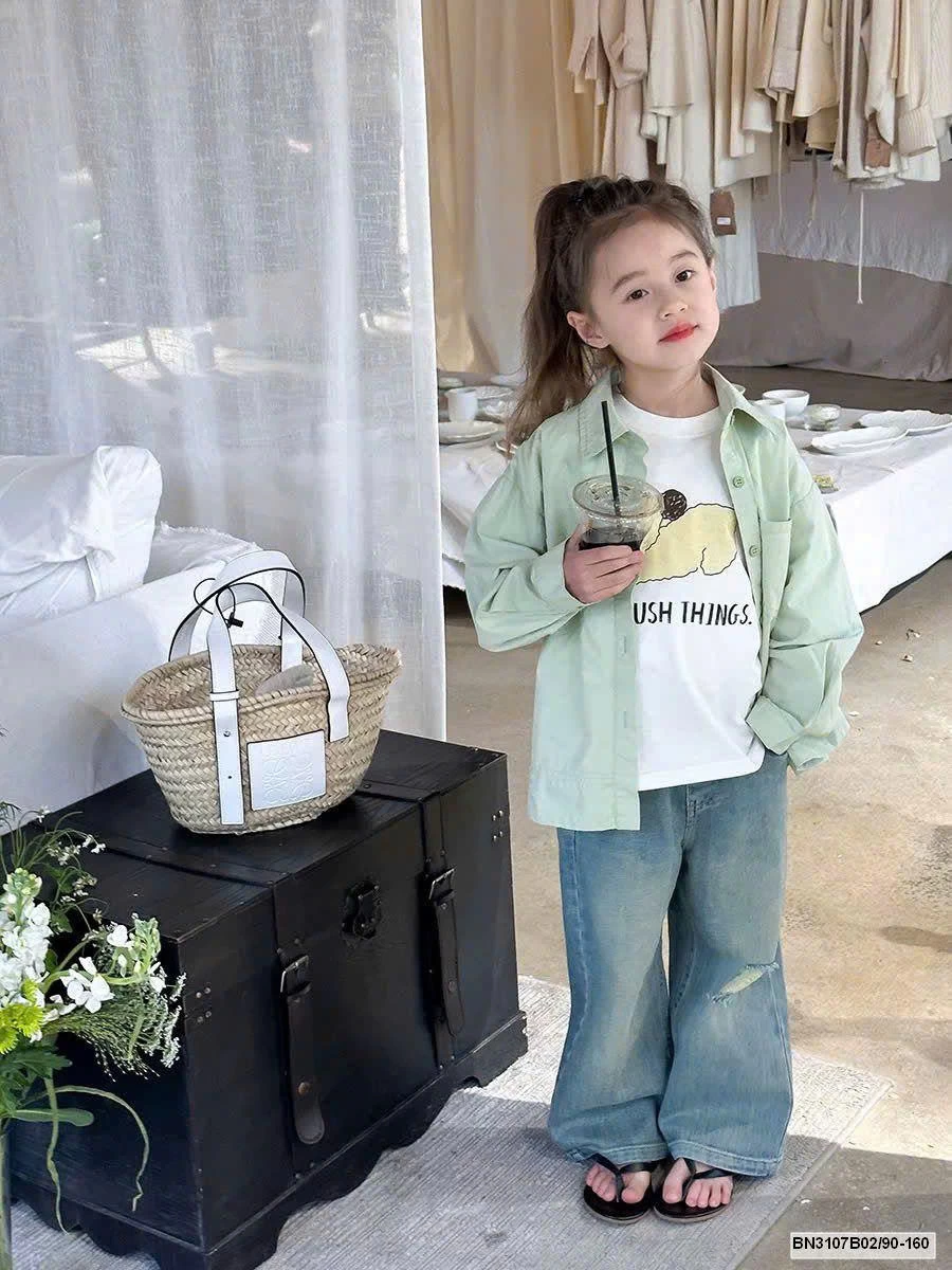 Áo sơ mi cho bé hãng AMBB 24S090