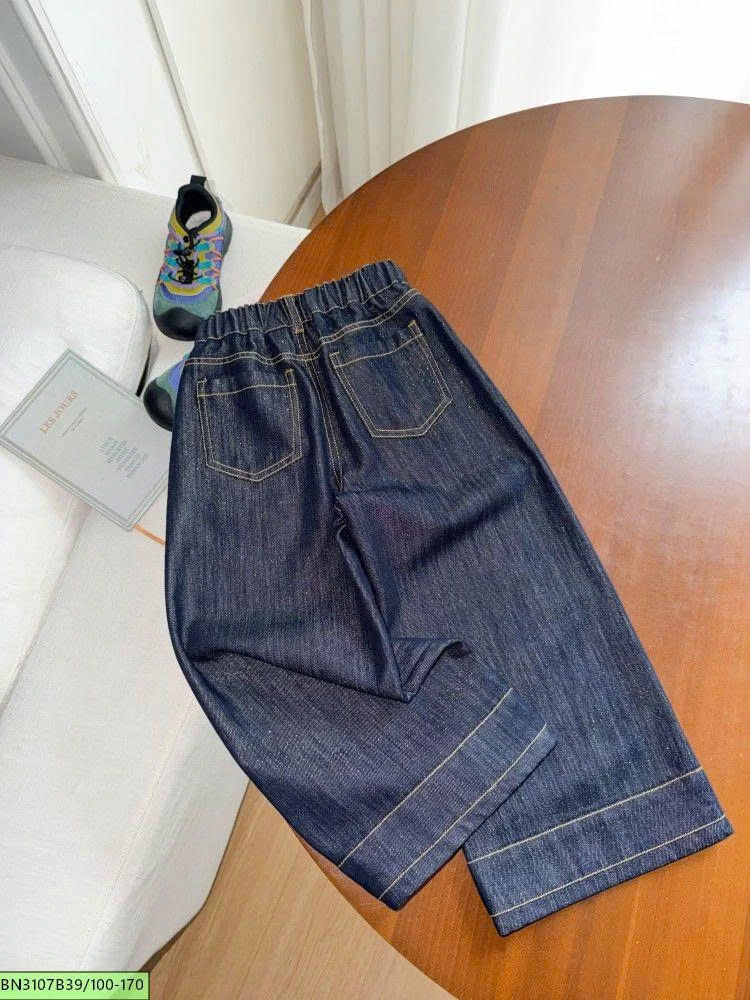 QUẦN JEAN XANH ĐẬM CHỈ NỔI AMBB 26A074