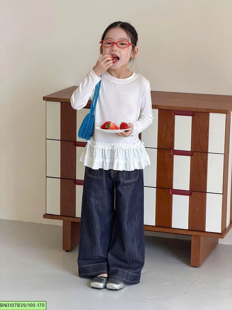 QUẦN JEAN XANH ĐẬM CHỈ NỔI AMBB 26A074