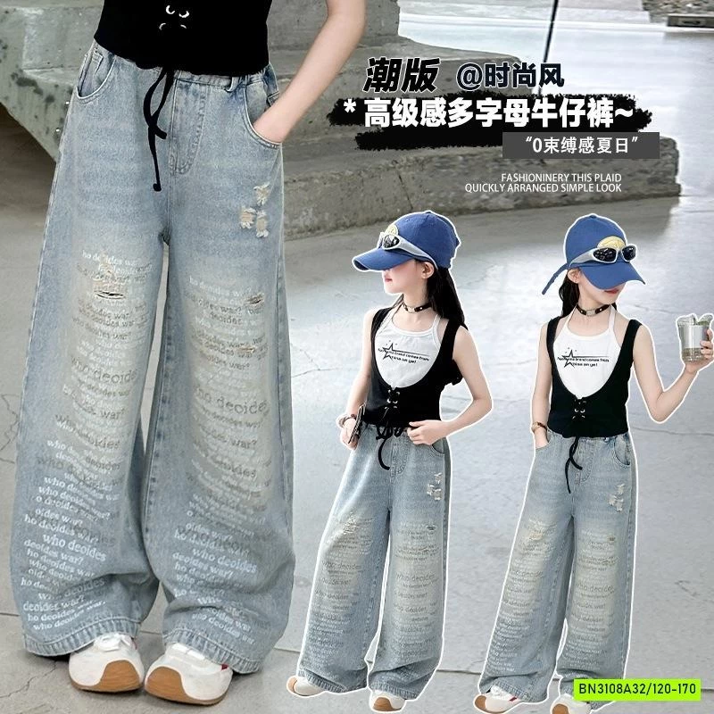 JEANS SUÔNG RÁCH IN CHỮ NHỎ SZ ĐẠI