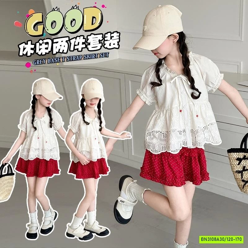 SET ÁO BABYDOLL MIX SHORT ĐỎ VIỀN BÈO