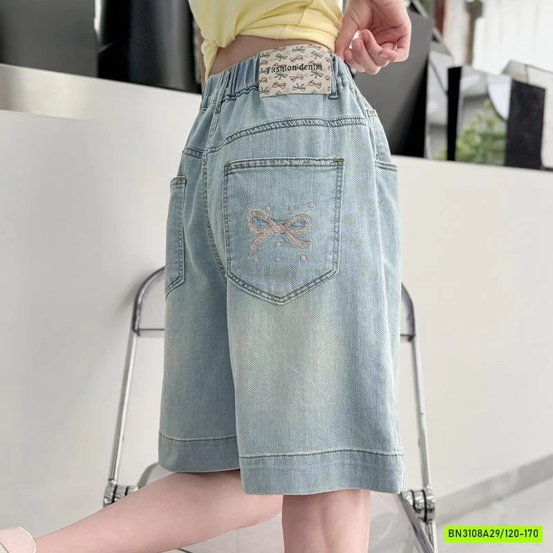 JEANS LỬNG NGANG GỐI THÊU NƠ SZ ĐẠI