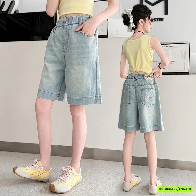 JEANS LỬNG NGANG GỐI THÊU NƠ SZ ĐẠI
