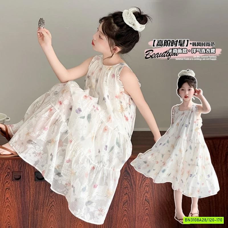 ĐẦM VOAN HOA CỔ YẾM SZ ĐẠI