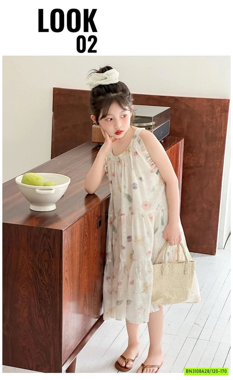 ĐẦM VOAN HOA CỔ YẾM SZ ĐẠI