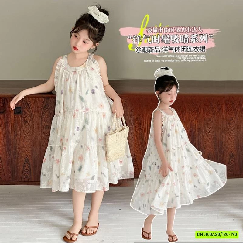 ĐẦM VOAN HOA CỔ YẾM SZ ĐẠI