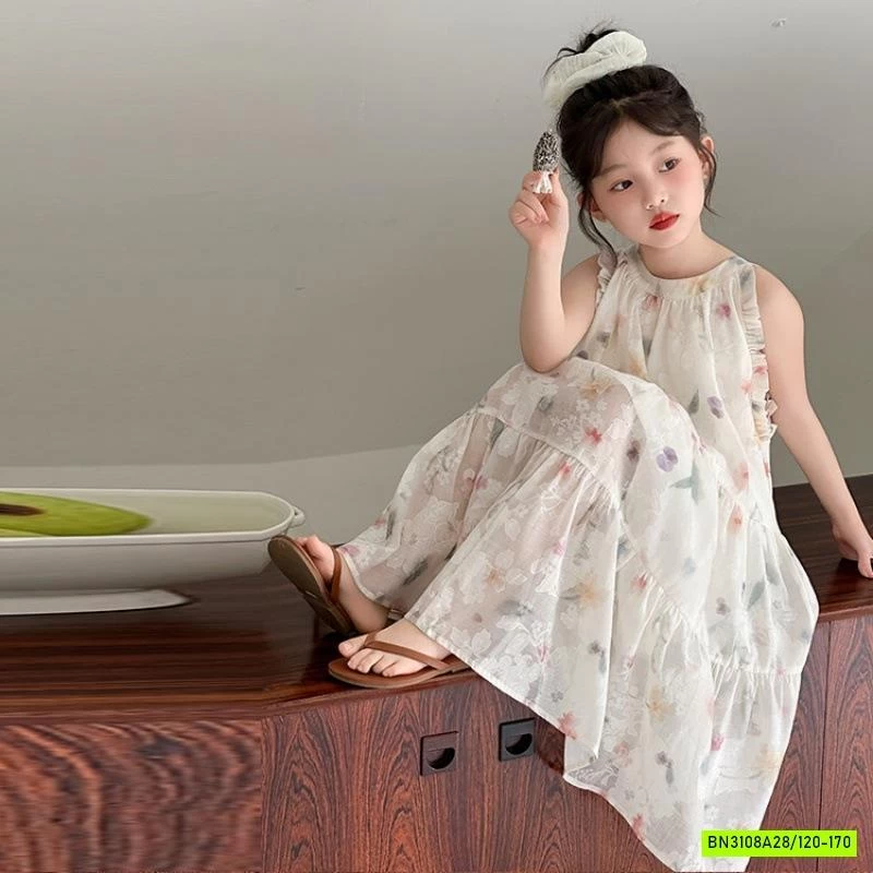 ĐẦM VOAN HOA CỔ YẾM SZ ĐẠI