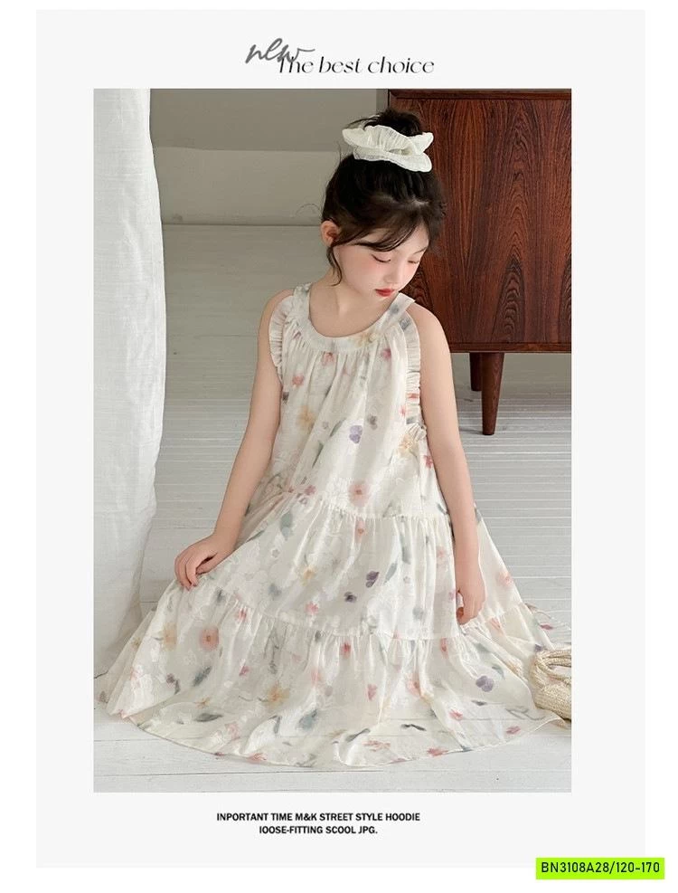 ĐẦM VOAN HOA CỔ YẾM SZ ĐẠI