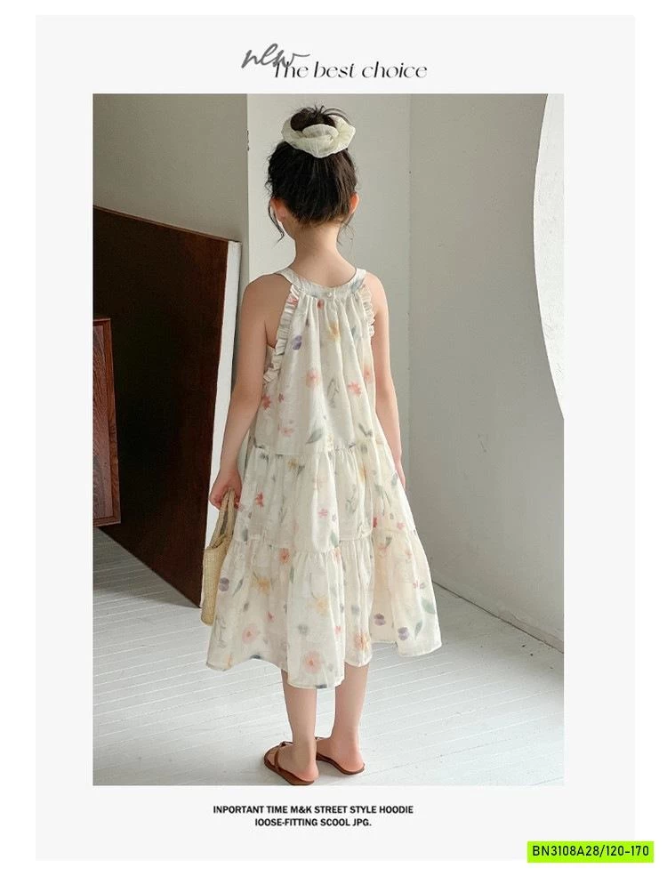 ĐẦM VOAN HOA CỔ YẾM SZ ĐẠI