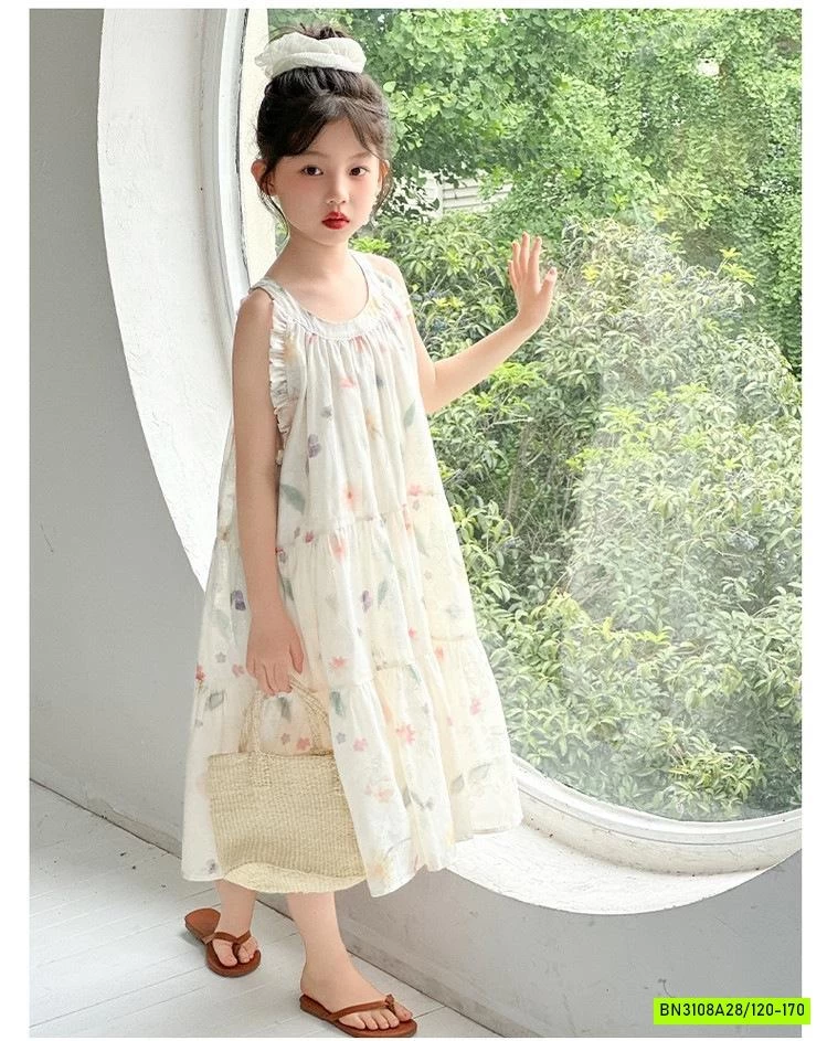 ĐẦM VOAN HOA CỔ YẾM SZ ĐẠI