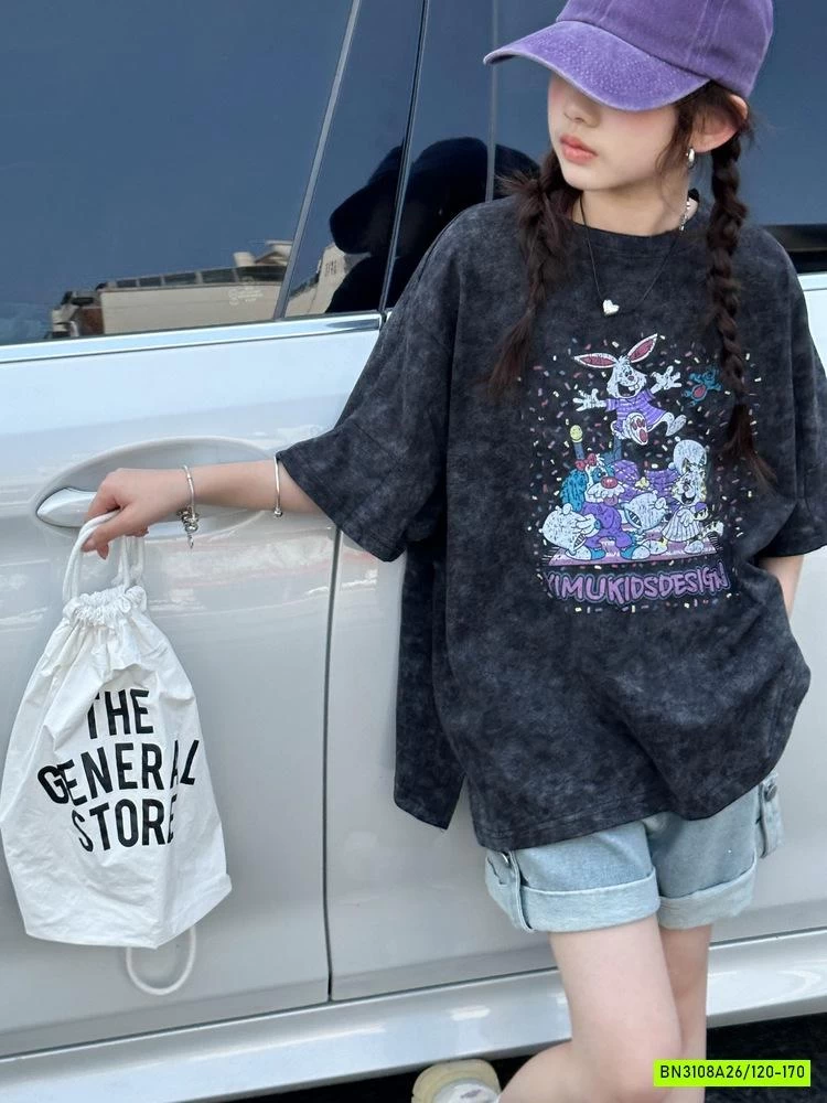 ÁO THUN LOANG MÀU IN THỎ SZ ĐẠI